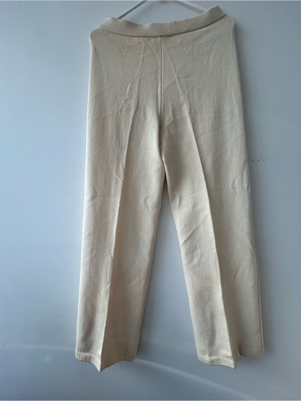 St. John Cream Knit Straight-Leg Pants - Picture 4 of 5
